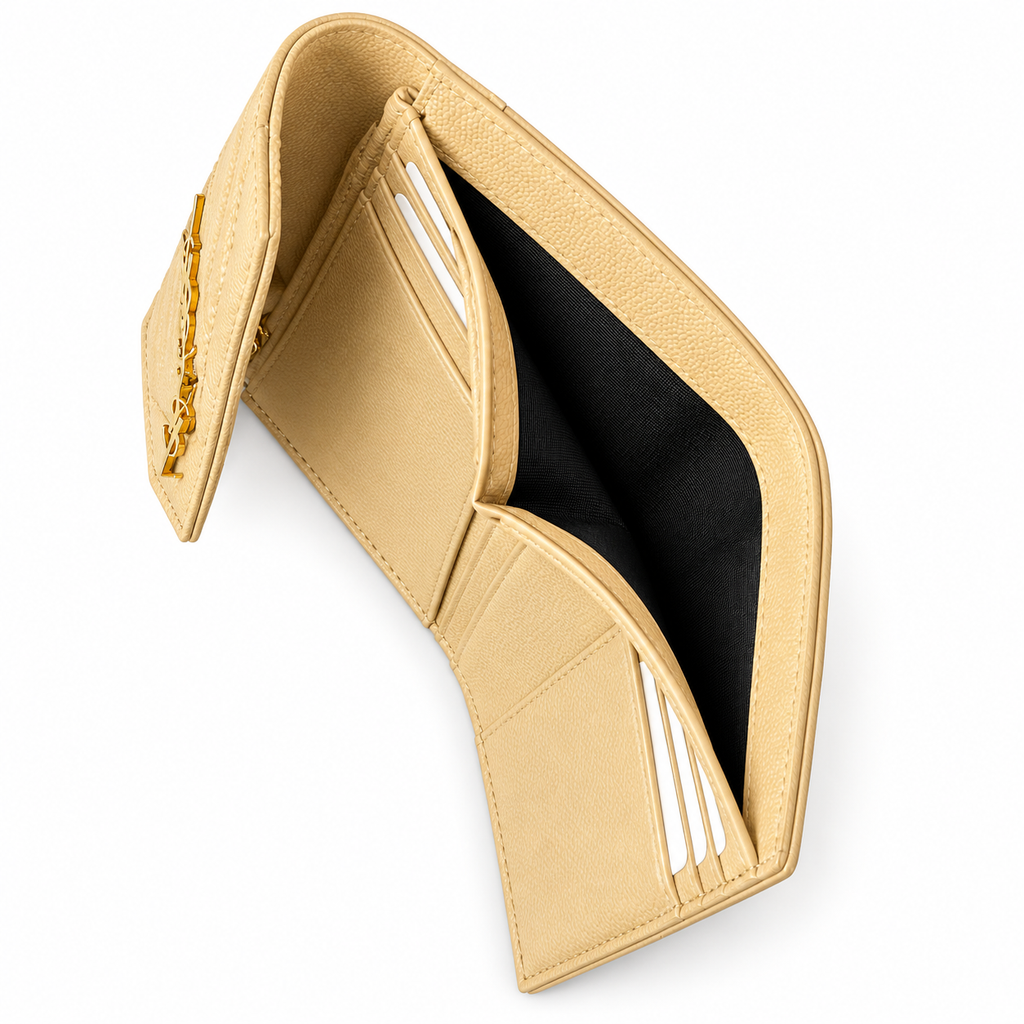 YSL Saint Laurent Monogramme Small Wallet – Butter