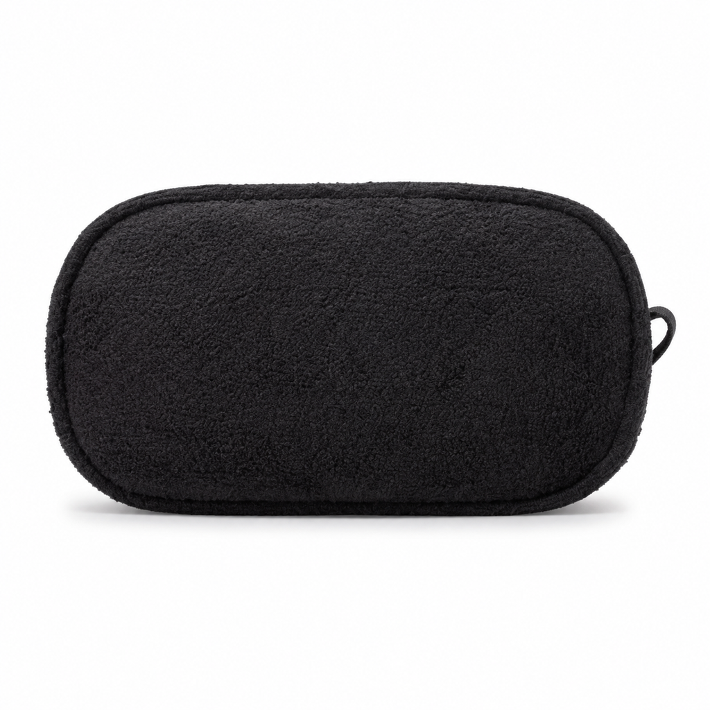 Chanel Black Terry Cloth Hobo Bag | Tonal CC Embroidery & No Hardware