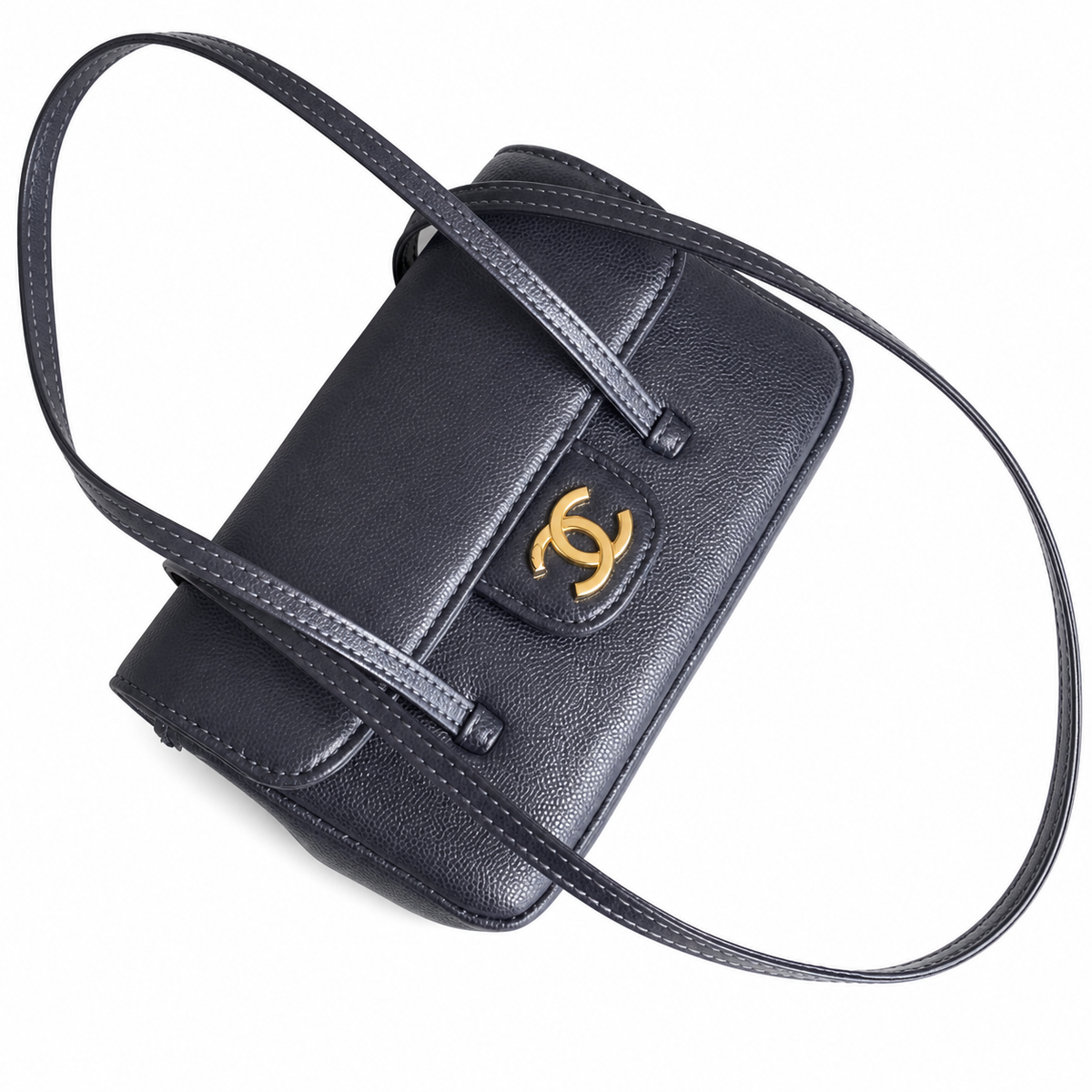 Chanel Quilted CC Mini Vertical Flap Bag | Gold Chain — 17cm
