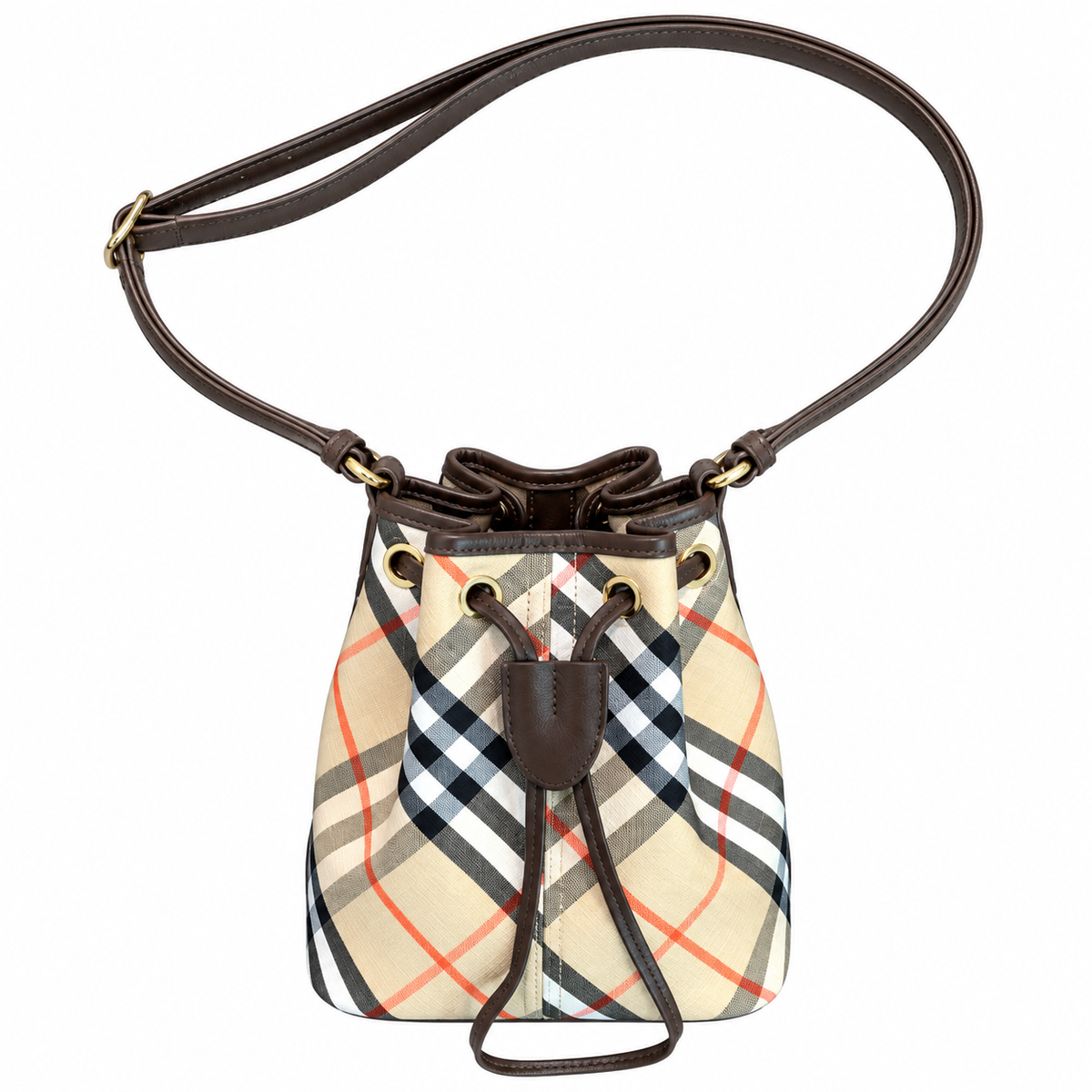 Burberry Heritage Beige Check Bucket Bag