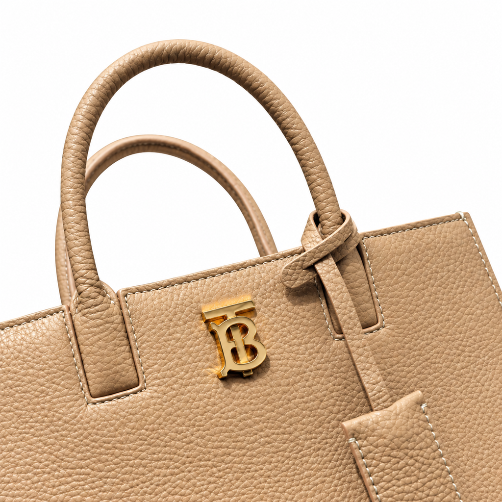 Burberry TB Monogram Camel Top Handle Bag