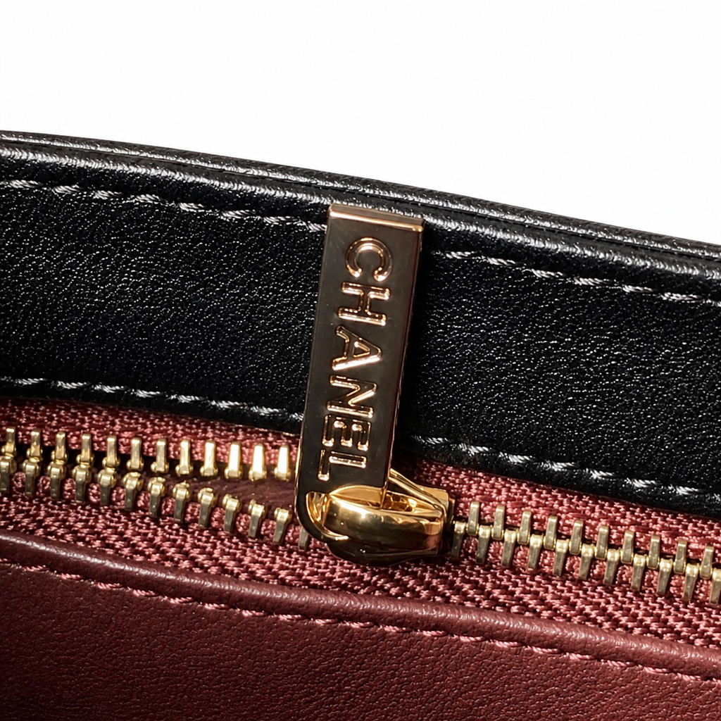 Chanel Trendy CC Top Handle Flap Bag Black Lambskin Gold