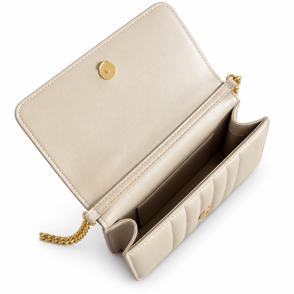 Burberry Ivory Quilted Chain Bag