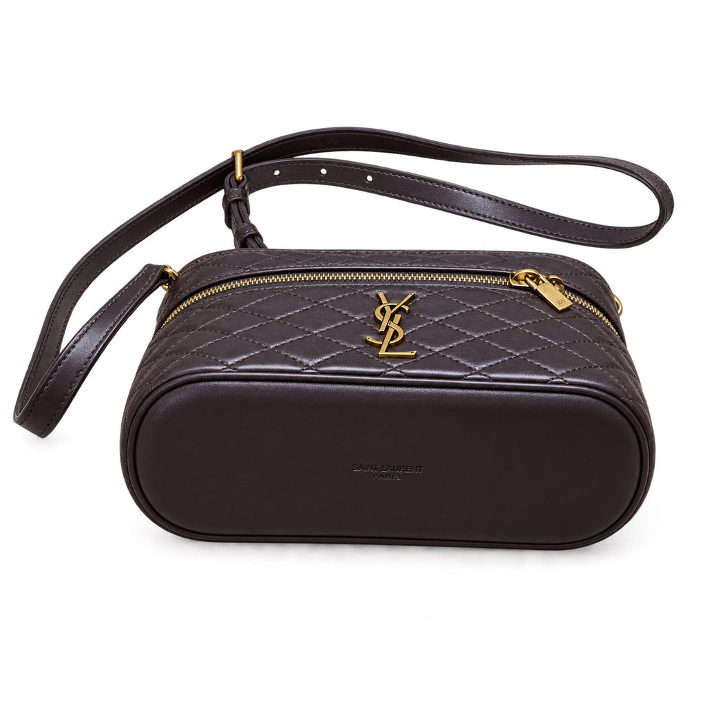 YSL Gaby Vanity Bag – Dark Brown Quilted Leather