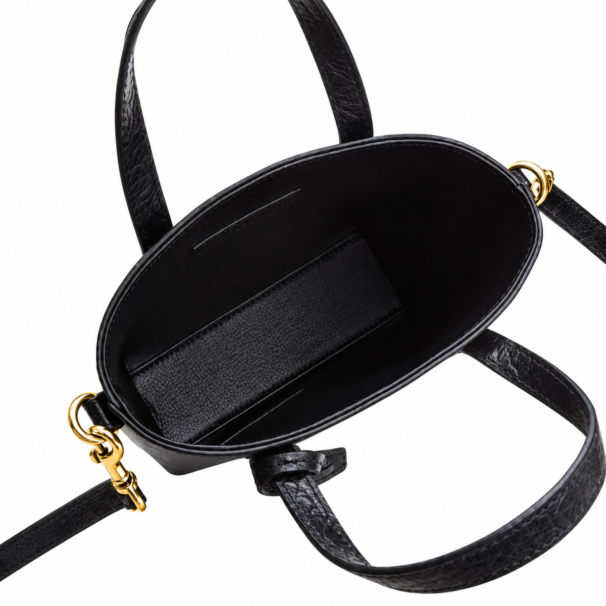 Saint Laurent YSL Mini Croc Bag – Black Embossed Leather