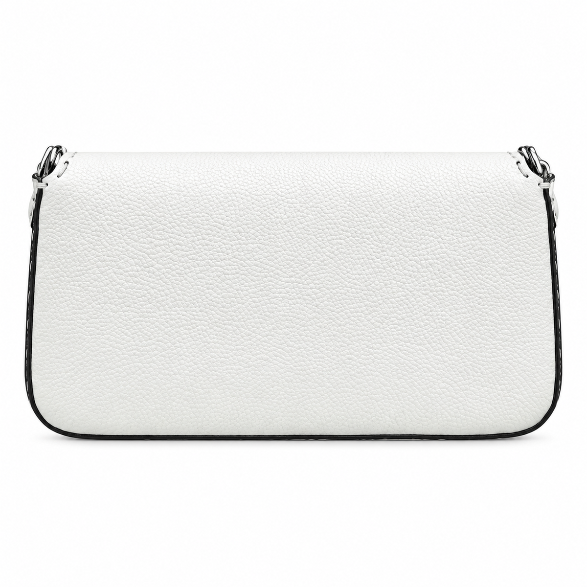 Fendi FF Shoulder Bag – Jacquard Canvas & Leather Trim, Buckle Closure, 26cm