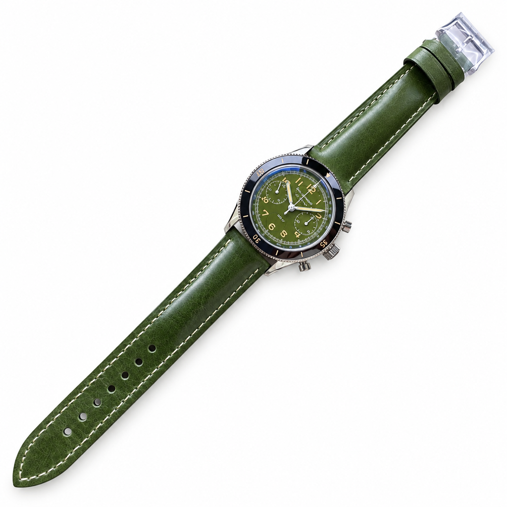 Blancpain Air Command Flyback Chronograph Steel Green Dial Watch