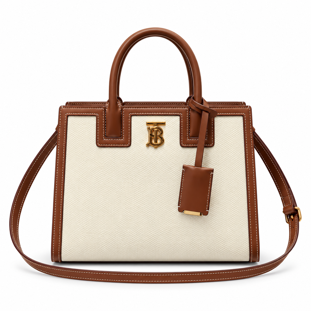 Burberry TB Monogram Cream & Brown Handbag