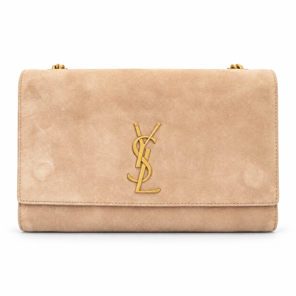 Saint Laurent YSL Kate Chain Bag – Sand Suede Gold