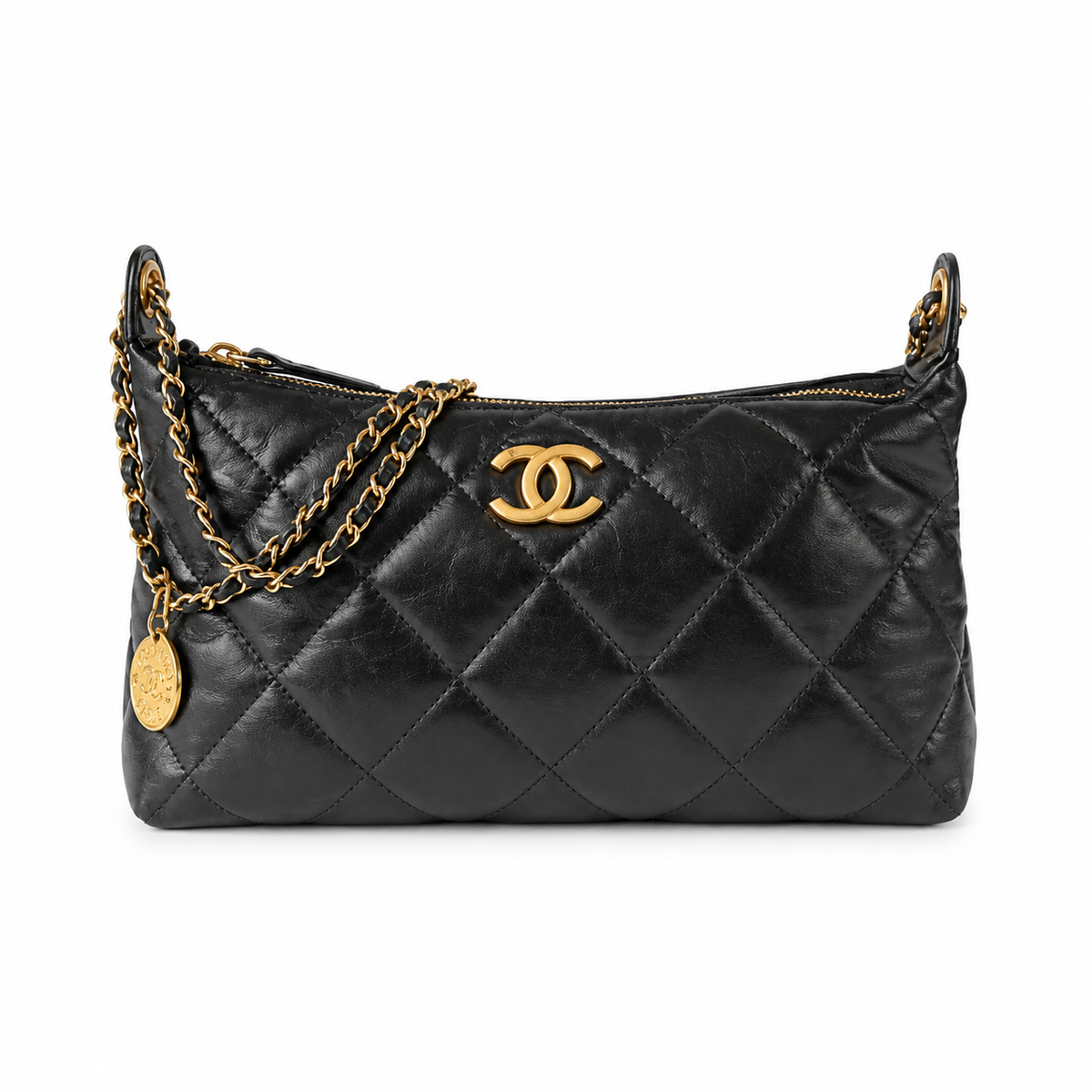 Chanel Aged Calfskin CC Hobo Bag
