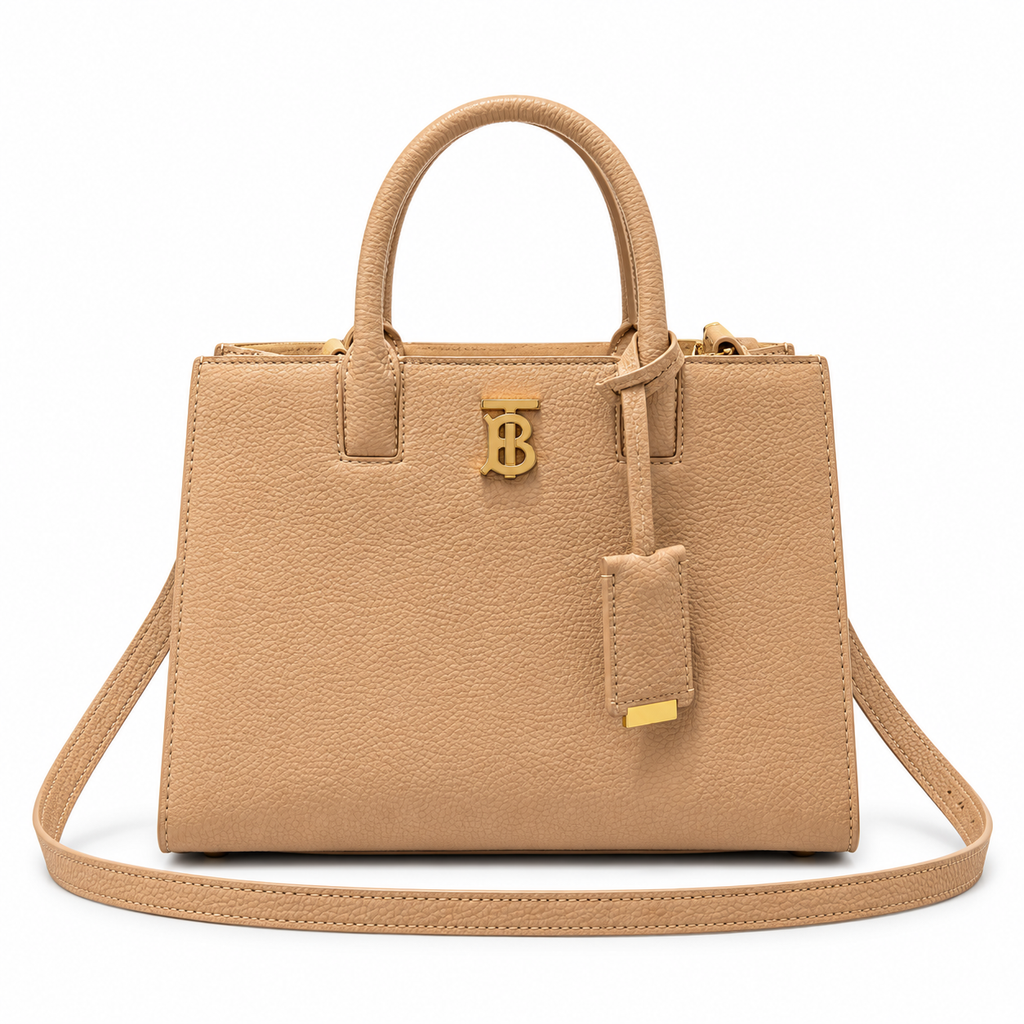 Burberry TB Monogram Camel Top Handle Bag