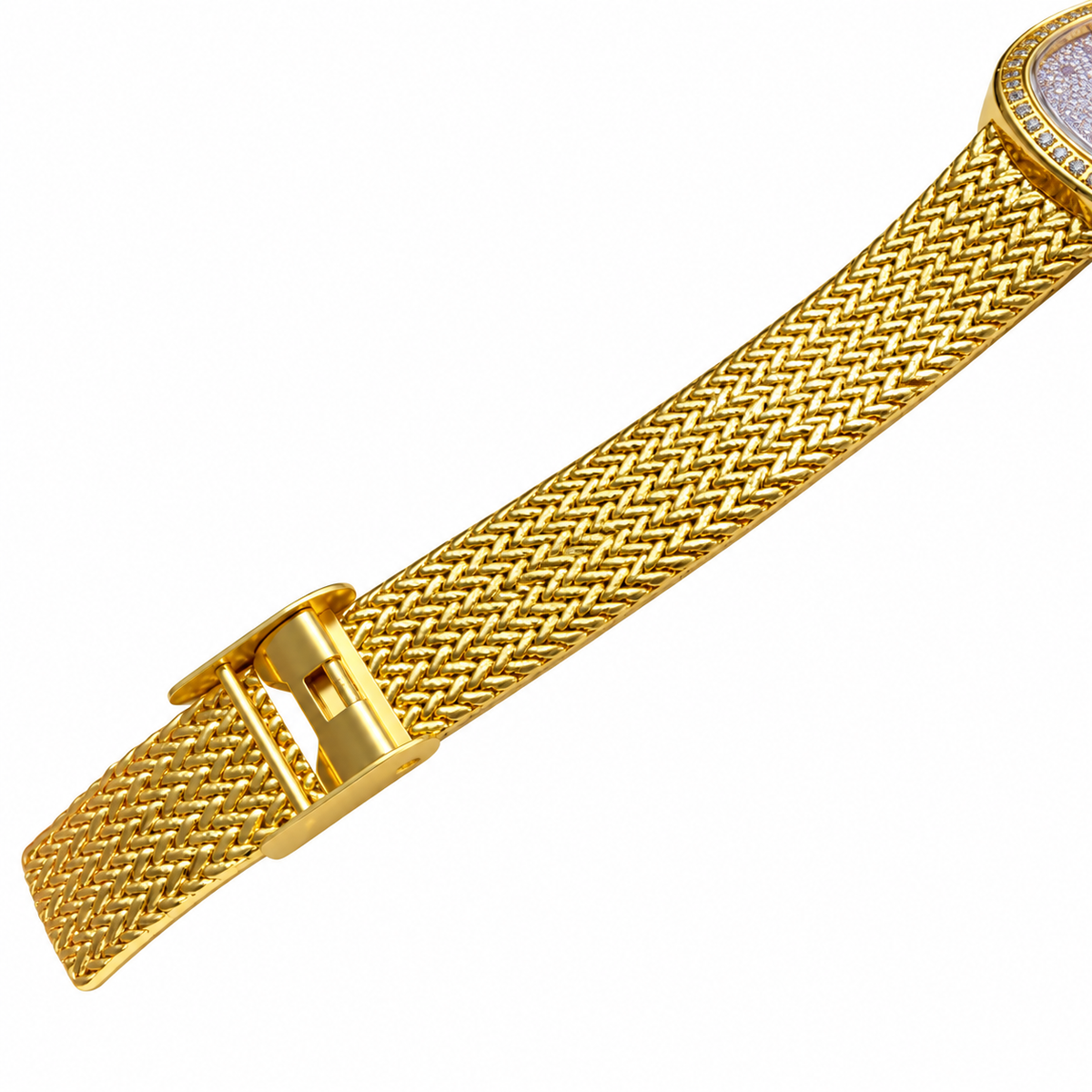 Audemars Piguet Ladies Diamond Pave Ruby Yellow Gold Watch