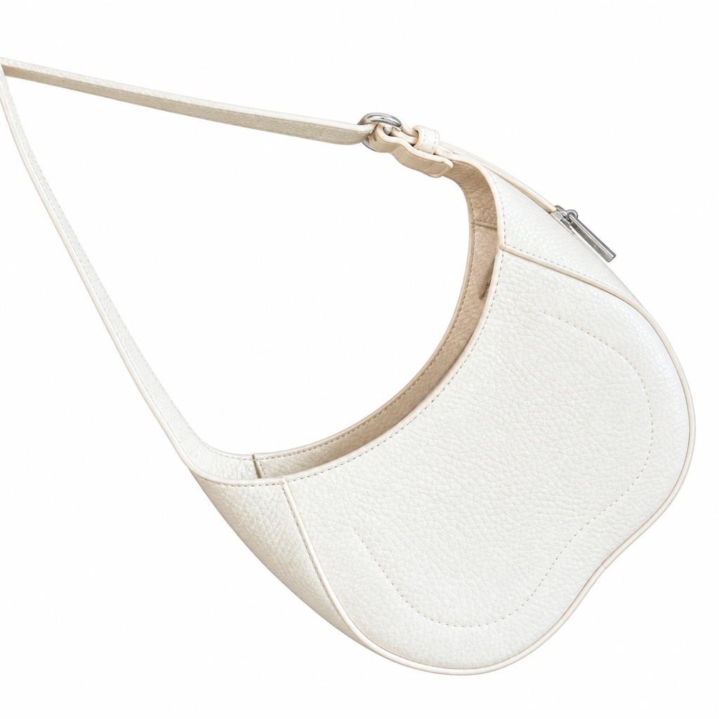 Burberry Ivory Muse Crescent Shoulder Bag