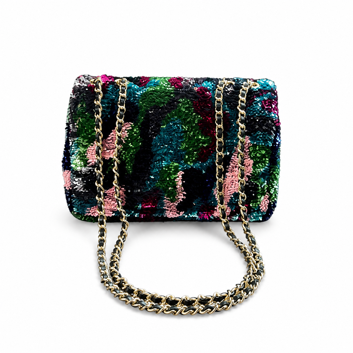 Chanel Classic Flap Multicolor Sequin CC Turn-Lock Bag