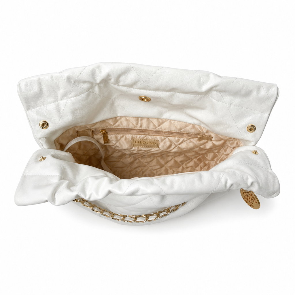 Chanel Classic Quilted Tote Bag | CC Hardware Leather Chain Strap — 35x37cm