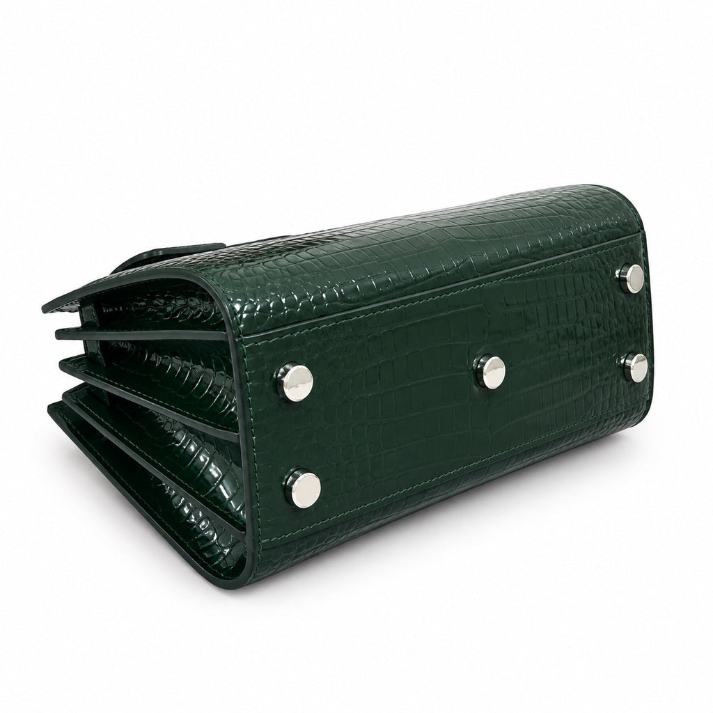 YSL Sac de Jour Small Bag – Forest Green Croc-Embossed