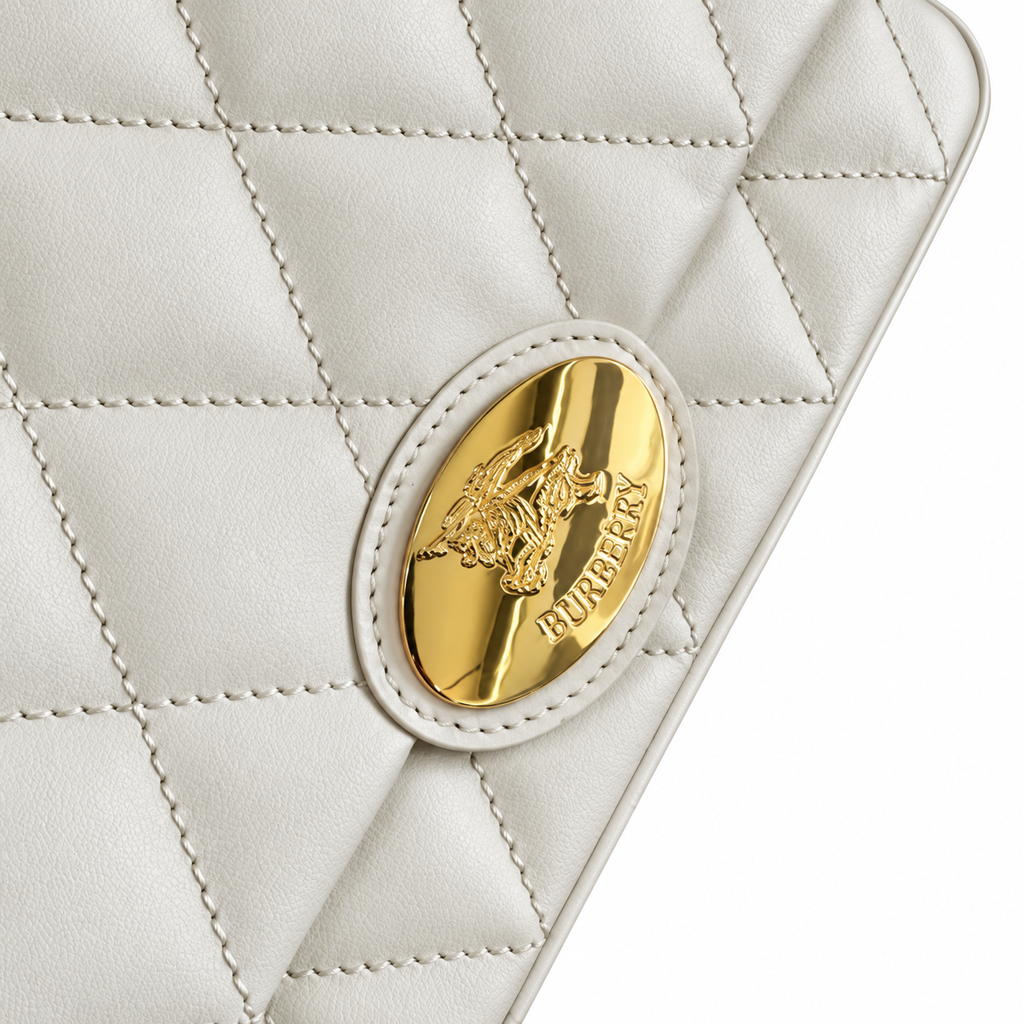 Burberry Ivory Grace Compact Quilted Chain Bag
