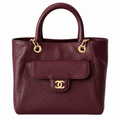 Chanel Neo Executive Caviar Tote Bag Burgundy Gold 25cm