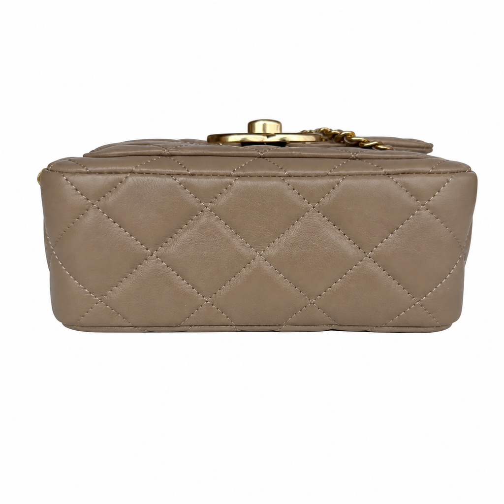 Chanel Beige Lambskin Quilted Mini Flap Bag