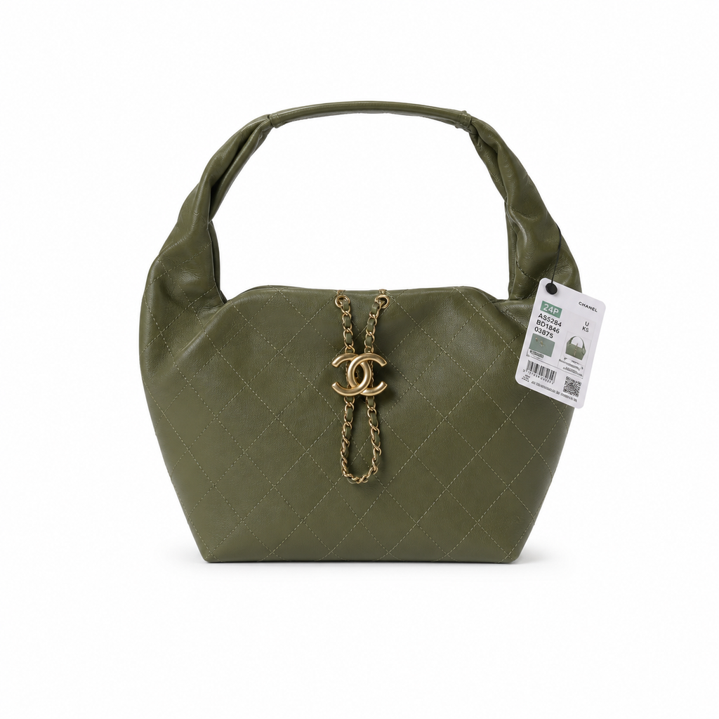 Chanel Quilted Leather Bowling Crossbody Satchel