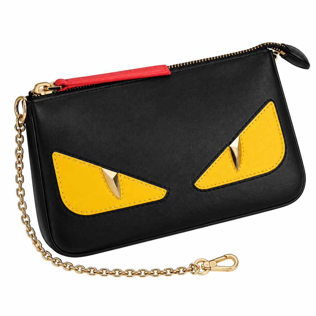Fendi FF Slim Crossbody Bag – FF Jacquard Canvas & Leather Trim, Magnetic Flap, 20cm