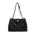 Quilted Leather Chain Shoulder Tote