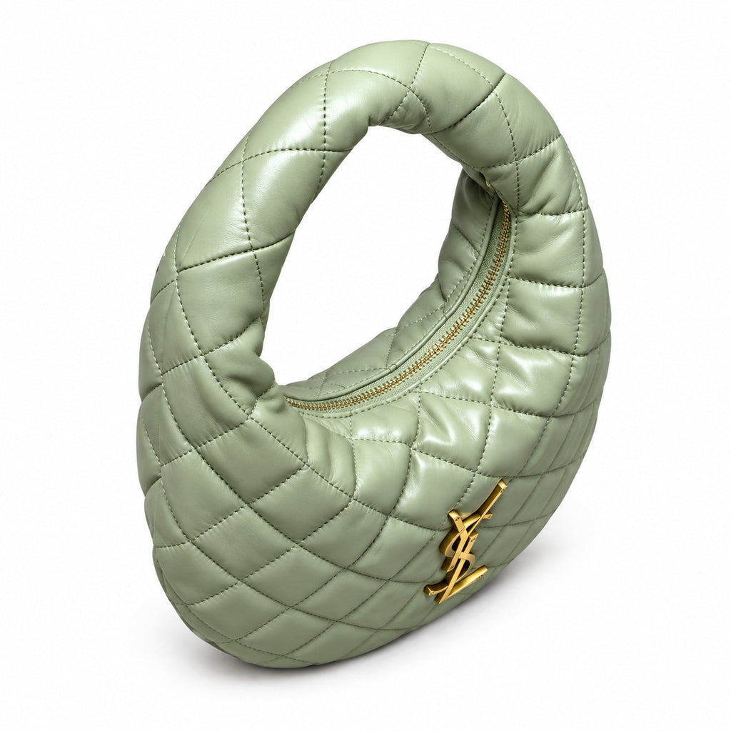 Saint Laurent Baby ICARE Quilted Hobo Bag in Sage Green