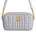 Burberry Pearl Grey Quilted Monogram Camera Bag