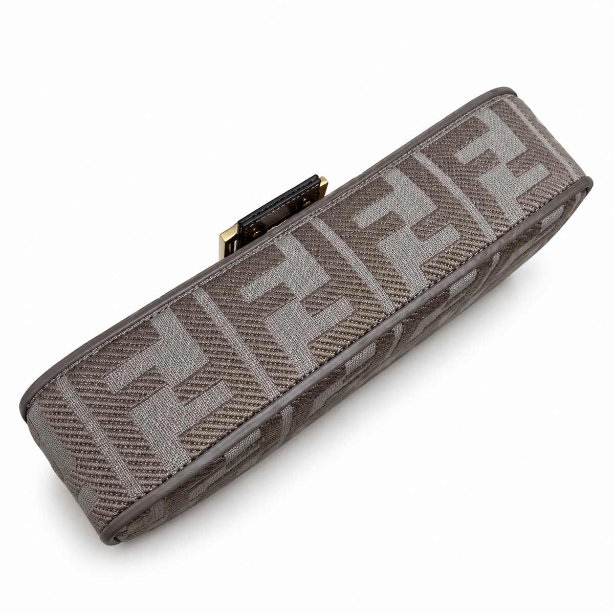 Fendi FF Shoulder Bag – Jacquard Canvas & Leather Trim, Flap Closure, 26cm